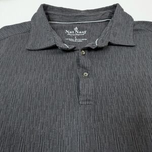 Nat Nast Polo Shirt Mens Large Gray Short Sleeve Golf Casual Collared Pullover